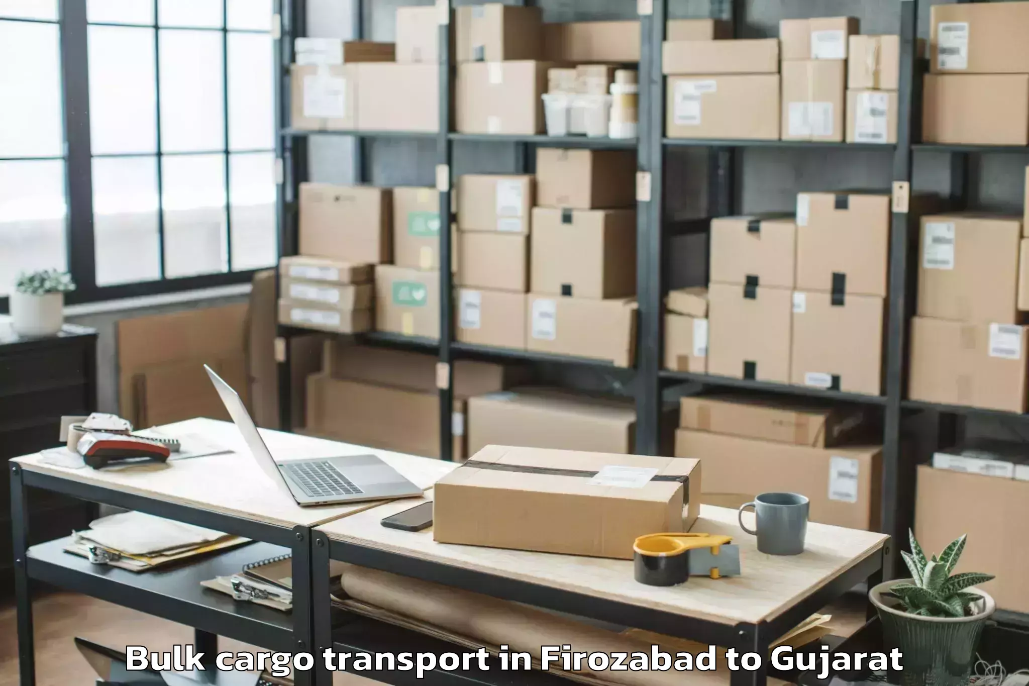 Top Firozabad to Rajpipla Bulk Cargo Transport Available